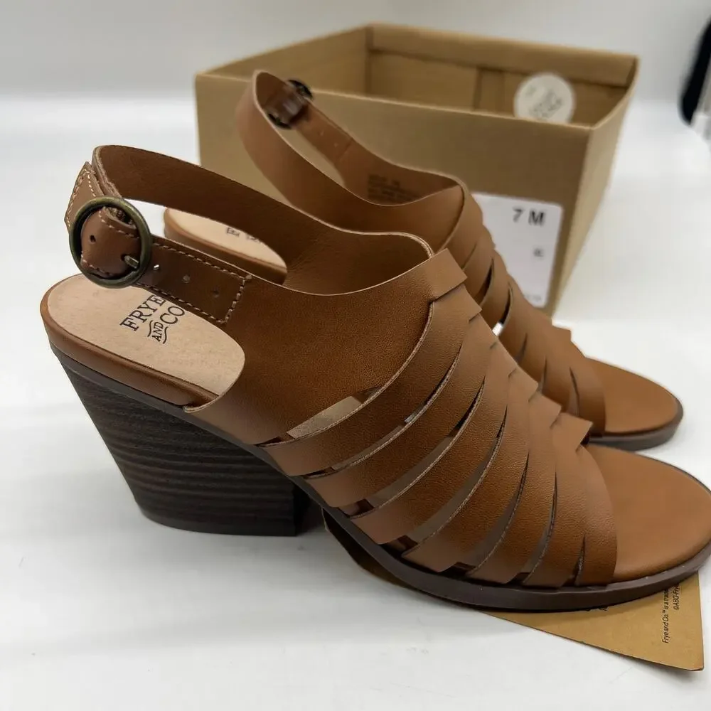 Frye and Co. Womens Galia Heeled Sandals Brown Tan Size 7M